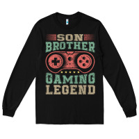 Black SON BROTHER GAMING LEGEND Long Sleeve Tee - artisFamous