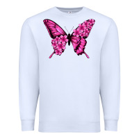 White floral pink butterfly Premium Sweatshirt - Jasminsmagicworld