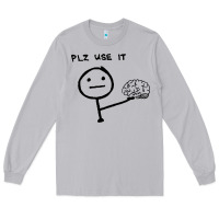 Moon Dust Plz Use It Text Graphic Long Sleeve Tee - artisFamous