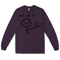 Plum Plz Use It Text Graphic Long Sleeve Tee - artisFamous