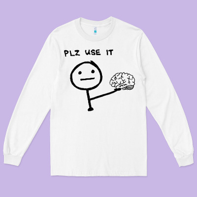 Plz Use It Text Graphic Long Sleeve Tee Designed By Artisfamous
