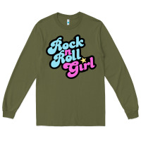 Army Green rock n roll girl Long Sleeve Tee - artisFamous