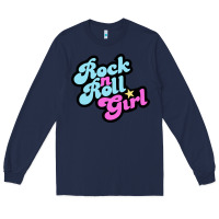 Navy rock n roll girl Long Sleeve Tee - artisFamous