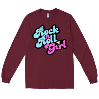 Burgundy rock n roll girl Long Sleeve Tee - artisFamous