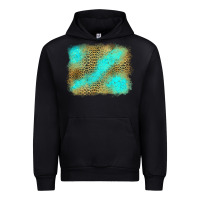 Black Turquoise Leopard Background Urban Hoodie - Jasminsmagicworld