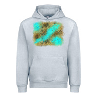 Heather Grey Turquoise Leopard Background Urban Hoodie - Jasminsmagicworld
