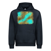 Navy Turquoise Leopard Background Urban Hoodie - Jasminsmagicworld