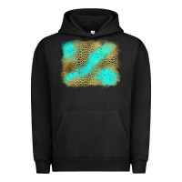 Pigment Black Turquoise Leopard Background Urban Hoodie - Jasminsmagicworld