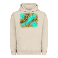 Pigment French Oak Turquoise Leopard Background Urban Hoodie - Jasminsmagicworld