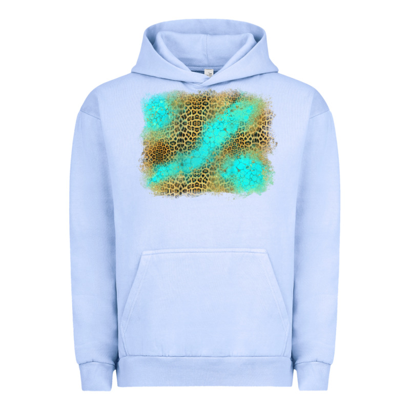Turquoise Leopard Background Urban Hoodie by Jasminsmagicworld | Teevron