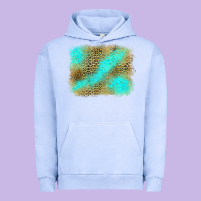 Turquoise Leopard Background Urban Hoodie Designed By Jasminsmagicworld