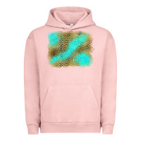 Pigment Salmon Turquoise Leopard Background Urban Hoodie - Jasminsmagicworld