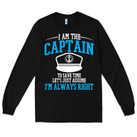 Black captain funny boating sailing Long Sleeve Tee - artisFamous