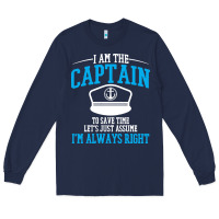 Navy captain funny boating sailing Long Sleeve Tee - artisFamous