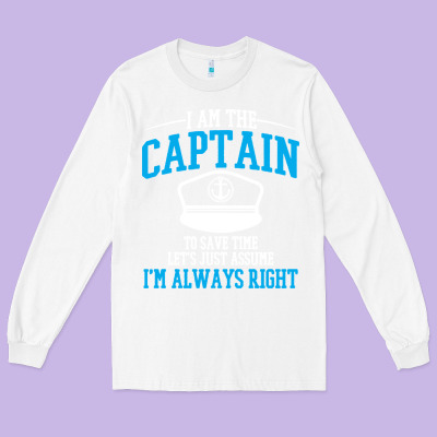 Captain Funny Boating Sailing Long Sleeve Tee Designed By Artisfamous