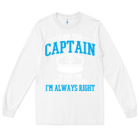 White captain funny boating sailing Long Sleeve Tee - artisFamous