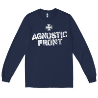 Navy agnostic font Long Sleeve Tee - artisFamous