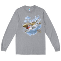 Heather Grey flying tigers Long Sleeve Tee - artisFamous