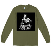 Army Green Johnny Cash Music Long Sleeve Tee - artisFamous