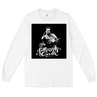 White Johnny Cash Music Long Sleeve Tee - artisFamous