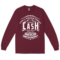 Burgundy Johnny Cash Music Long Sleeve Tee - artisFamous