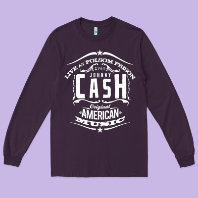 Johnny Cash Music Long Sleeve Tee Designed By Artisfamous