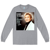 Heather Grey Best Barry Manilow Long Sleeve Tee - artisFamous