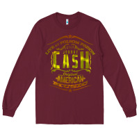 Burgundy Johnny Cash Music Long Sleeve Tee - artisFamous