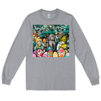 Heather Grey easter Long Sleeve Tee - CowhideDigitalArt