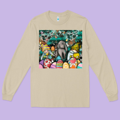 Easter Long Sleeve Tee Designed By Cowhidedigitalart
