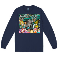 Navy easter Long Sleeve Tee - CowhideDigitalArt