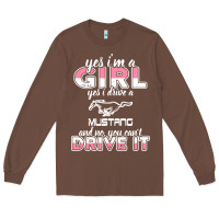 Chestnut mustang i m a girl who drives a mustang Long Sleeve Tee - artisFamous