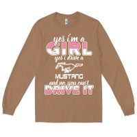 Toasted Coconut mustang i m a girl who drives a mustang Long Sleeve Tee - artisFamous
