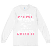 White mustang i m a girl who drives a mustang Long Sleeve Tee - artisFamous