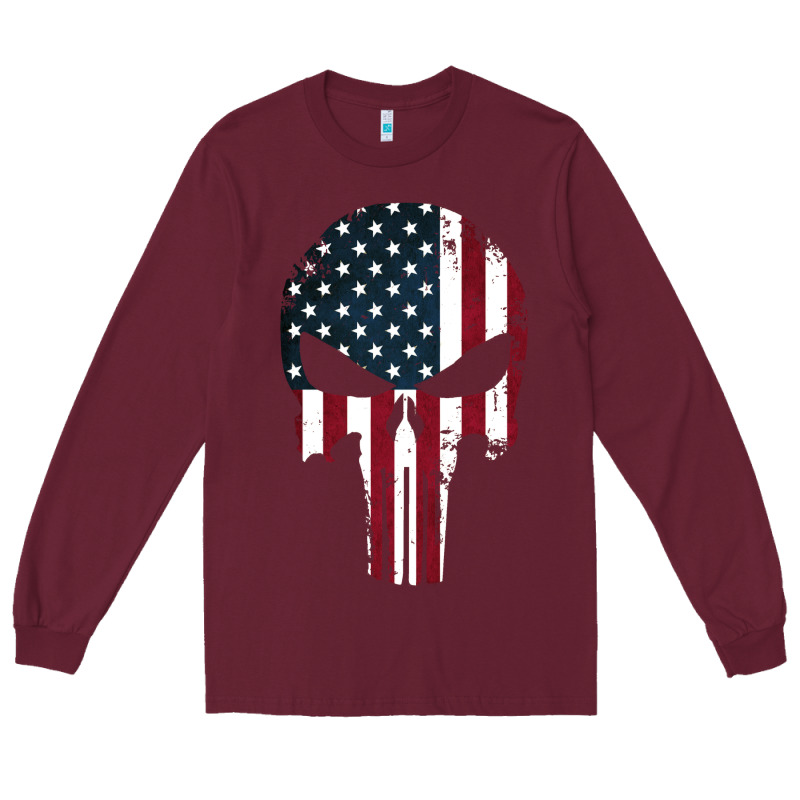 The Punisher American Flag Long Sleeve Tee by artisFamous | Teevron