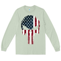 Matcha the punisher american flag Long Sleeve Tee - artisFamous