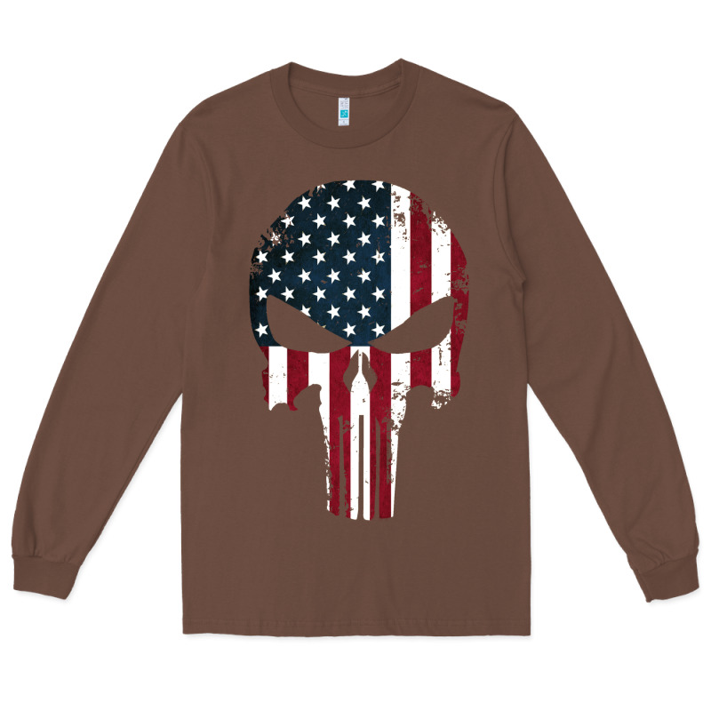 The Punisher American Flag Long Sleeve Tee by artisFamous | Teevron
