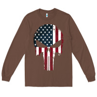 Chestnut the punisher american flag Long Sleeve Tee - artisFamous