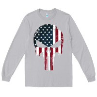 Moon Dust the punisher american flag Long Sleeve Tee - artisFamous