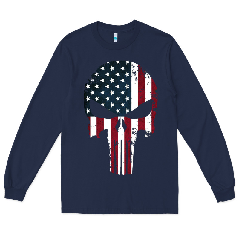 The Punisher American Flag Long Sleeve Tee by artisFamous | Teevron