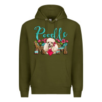 Army Green poodle mom Premium Hoodie - Artiststas