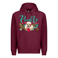 Burgundy poodle mom Premium Hoodie - Artiststas