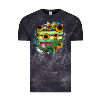 Cloud Black Ohio Map Sunflower Cactus Serape Vintage Tee - RanaPortraitStore