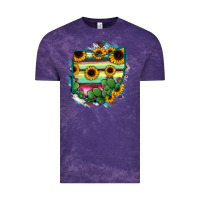 Cloud Purple Ohio Map Sunflower Cactus Serape Vintage Tee - RanaPortraitStore
