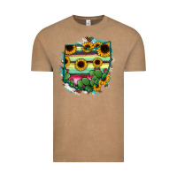 Vintage Coffee Ohio Map Sunflower Cactus Serape Vintage Tee - RanaPortraitStore