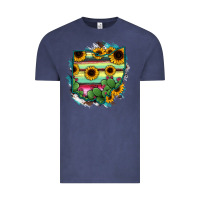 Vintage Denim Ohio Map Sunflower Cactus Serape Vintage Tee - RanaPortraitStore