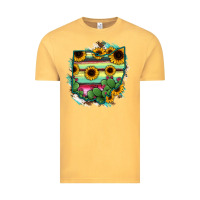 Vintage Mustard Ohio Map Sunflower Cactus Serape Vintage Tee - RanaPortraitStore