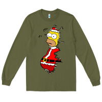 Army Green Homer Claus Christmas Long Sleeve Tee - artisFamous