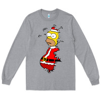 Heather Grey Homer Claus Christmas Long Sleeve Tee - artisFamous