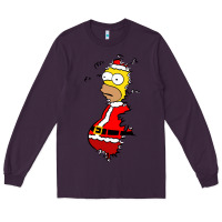Plum Homer Claus Christmas Long Sleeve Tee - artisFamous